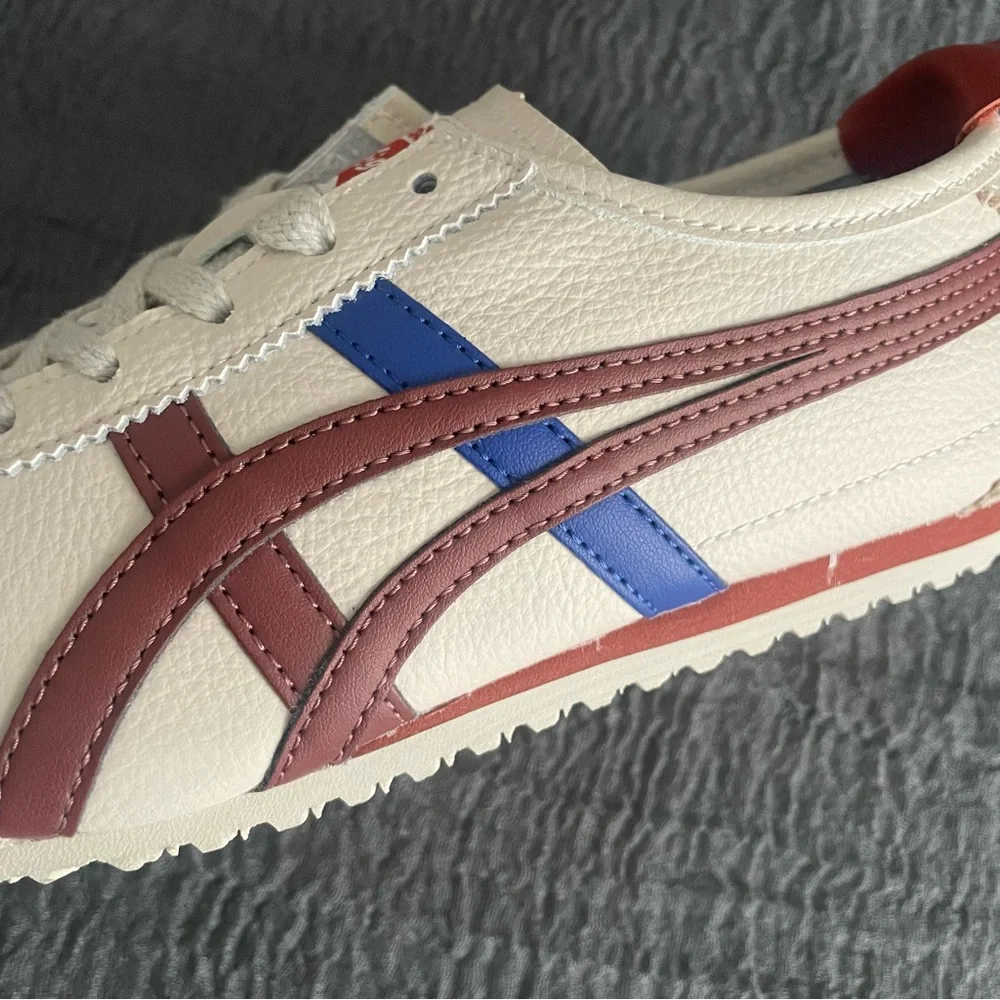 Onitsuka Tiger by Asics Cream Sneakers with Red & Blue Accents - Picture 4 of 7